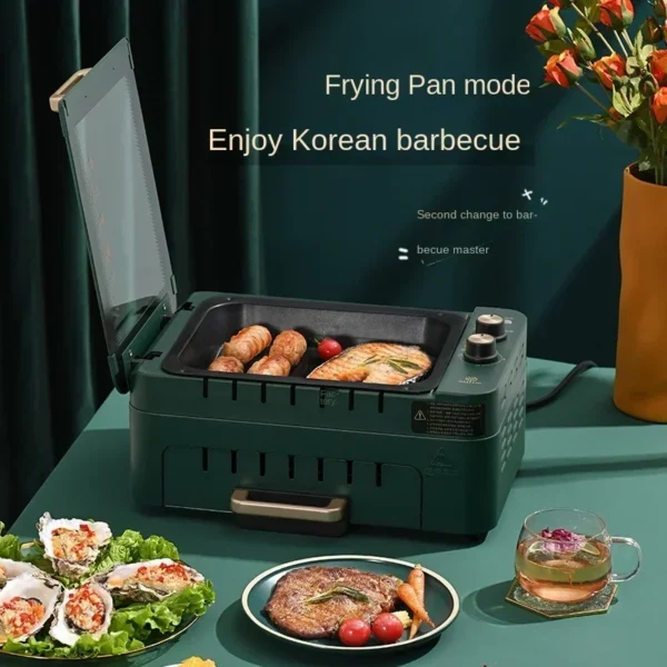 ⁦Automatic Rotation of Skewer Machine Multifunctional Indoor Smokeless Electric Grill Household Multifunctional Barbecue Pot 220V⁩ - الصورة ⁦2⁩