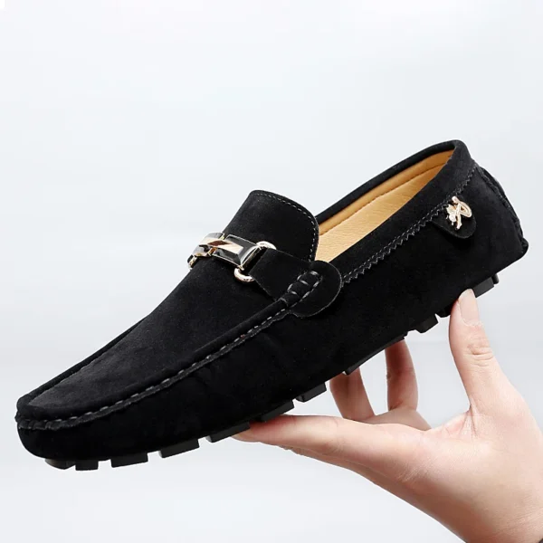 ⁦high-quality Men Shoes Luxury Trendy Casual Slip on Formal Loafers Men Moccasins Italian Black Gray Male Driving Shoes Sneakers⁩ - الصورة ⁦2⁩