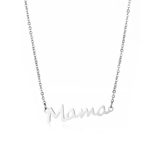 ⁦Mama Letter Pendant Necklace For Women Mom Mother's Day Clavicle Chain Choker Stainless Steel Jewelry Minimal Gift⁩ - الصورة ⁦5⁩