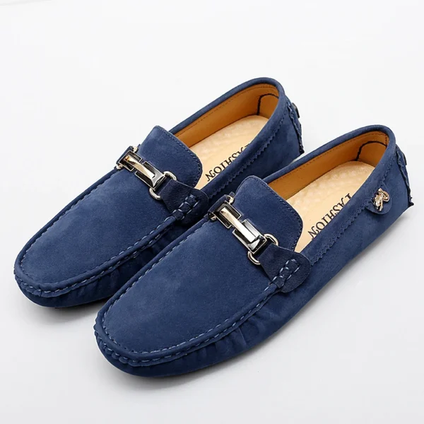 ⁦high-quality Men Shoes Luxury Trendy Casual Slip on Formal Loafers Men Moccasins Italian Black Gray Male Driving Shoes Sneakers⁩ - الصورة ⁦4⁩