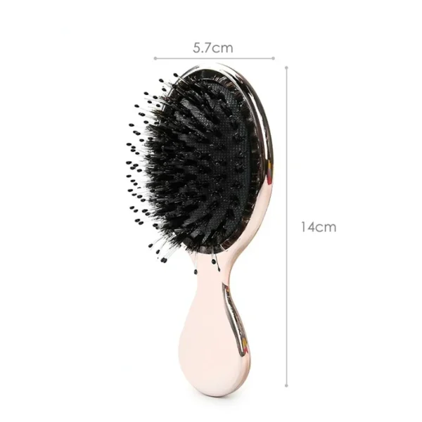 ⁦Girl Mini Hair Brush Gold and Silver Color Oval Comb Hair Brush Anti Static Hair Comb Woman Hairdressing Massage Comb Brush⁩ - الصورة ⁦6⁩