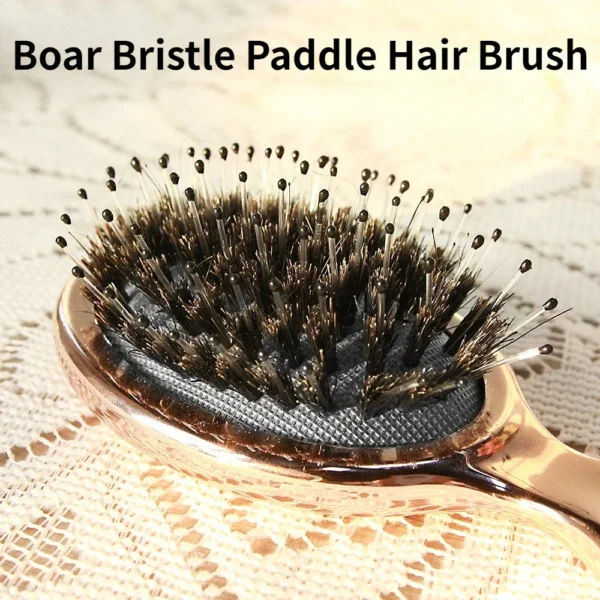 ⁦Girl Mini Hair Brush Gold and Silver Color Oval Comb Hair Brush Anti Static Hair Comb Woman Hairdressing Massage Comb Brush⁩ - الصورة ⁦4⁩