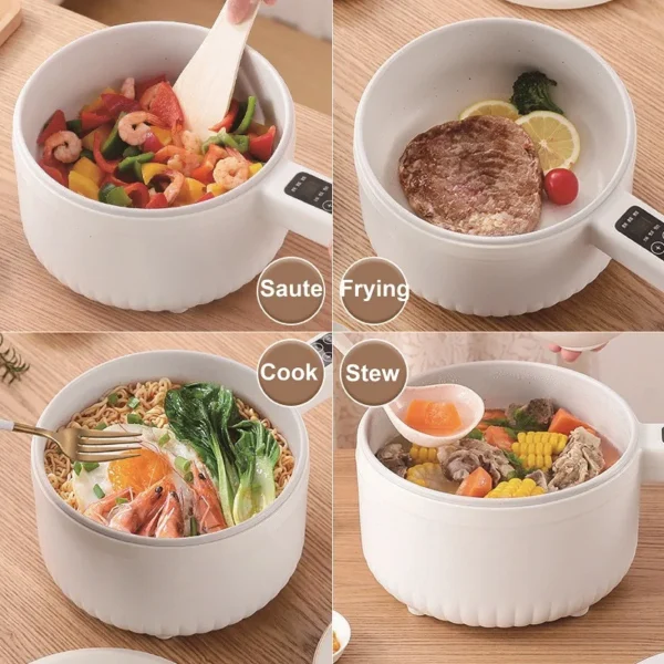 ⁦1.6L Smart Rice Cooker Multi-function Pot Appointment Double Layer Steamer Home Nonstick Cooker Electric Hot Pot Kitchen Tools⁩ - الصورة ⁦4⁩