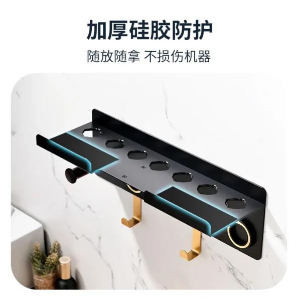 ⁦Upgraded 2-in-1 Holder Compatible with Dyson Airwrap and Hair Dryer, Suitable for Both Nural and Supersonic Models Wall Mounted⁩ - الصورة ⁦5⁩